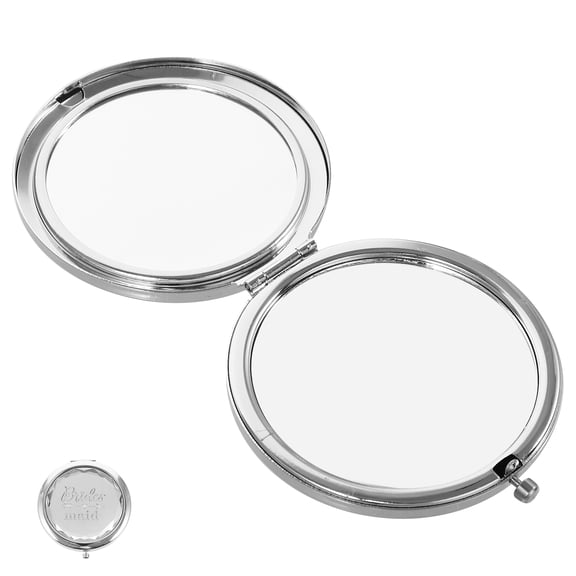 Decorative Silver Compact Mirror for Makeup Small Travel Mirror Perfect for Purse