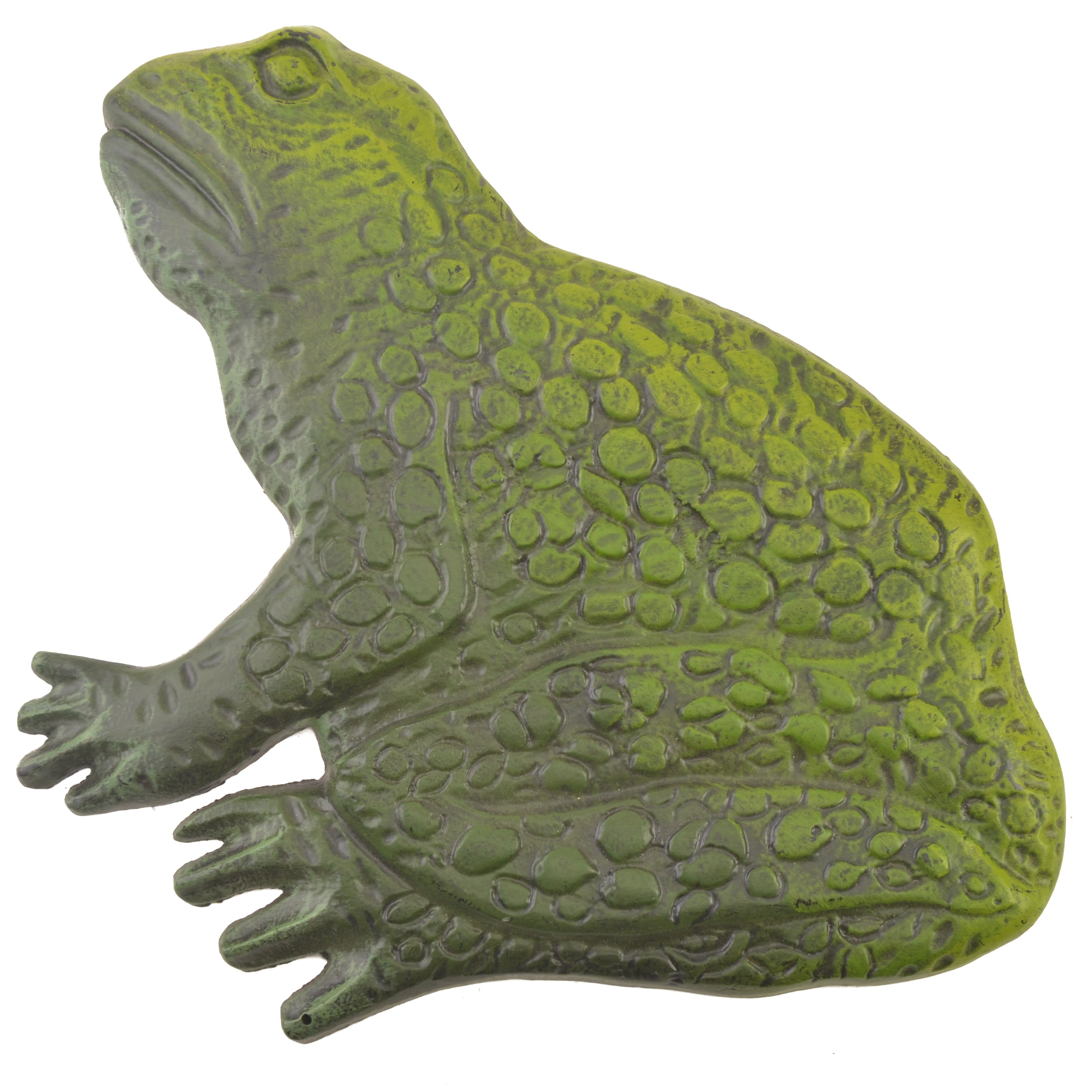 Green Cast Iron Frog Stepping Stone - 12.75" Long