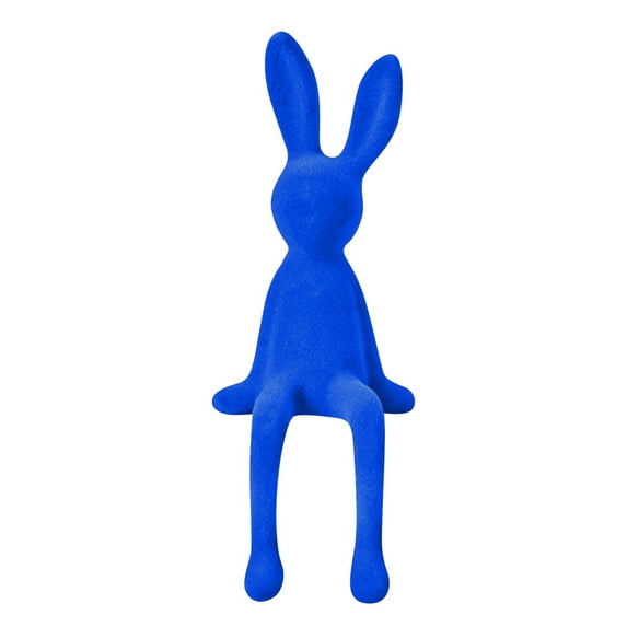 Decorative Sitting Rabbit Flocked Easter Spring Easter Decoration for Table Windowsill & Living Room Spring Farmhouse Home Decor Centerpiece Statue, Indoor Easter Decor & Gift