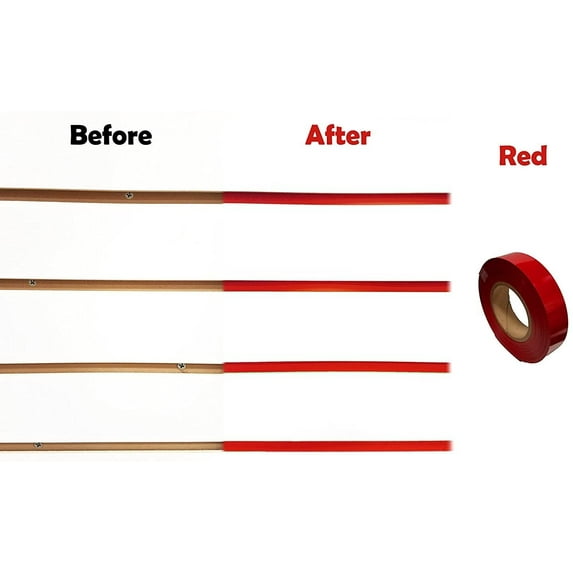 Decorative Slatwall Vinyl Insert Accent Strip, 1 Roll Covers a 4' x 8' Panel - 5 Pack, Red