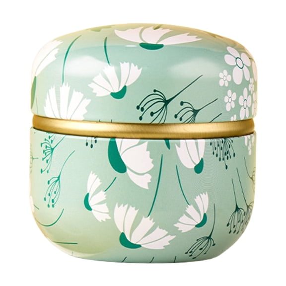 Decorative Small Tin Metal Canister for Teas Coffee Candy Storage Tinplate Sealed Jar with Lid and Elegant Pattern