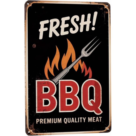 Decorative Smoked Grill Delights metal tin sign 8x12 inch wall decor for indoor spaces, bar, man cave, cabin and rustic home display