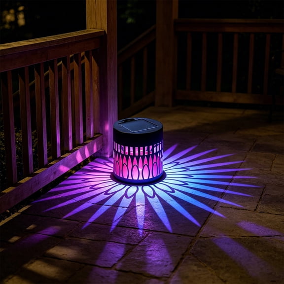 Decorative Solar Color Changing Sunflower Lights Outdoor Waterproof LED Metal Solar Powered Wall Fence Lights for Garden Yard Deck Step Patio Pool Lawn Back Yard Exterior Wall Decorative Lighting