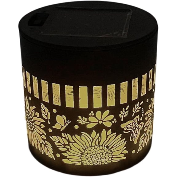 Decorative Solar Mandala Lights, Metal Solar Powered Outdoor Deck Step Lights, Mandala Theme Waterproof Fence Light for Garden, Post, Patio and Backyard Decor