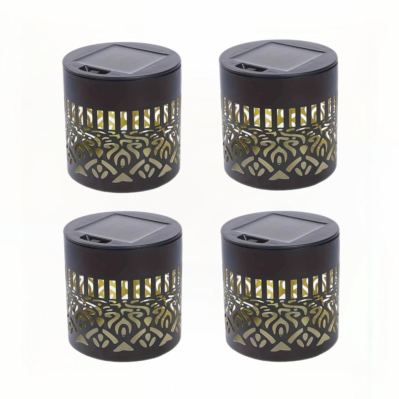 Decorative Solar Mandala Lights, Metal Solar Powered Outdoor Deck Step Wall Lights, Mandala Theme Waterproof Fence Light for Garden Post Patio Backyard Yard Decor