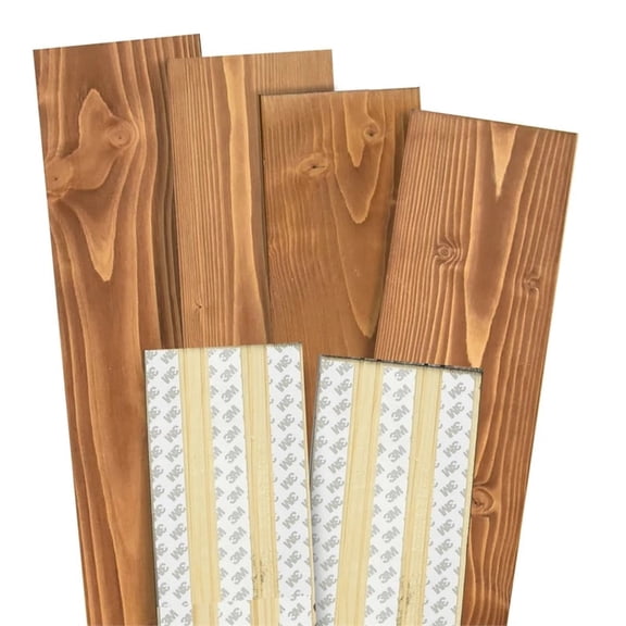 Decorative Solid Wood Wall Panel with Adhesive 3M Tape Reclaimed Pine 95sqft