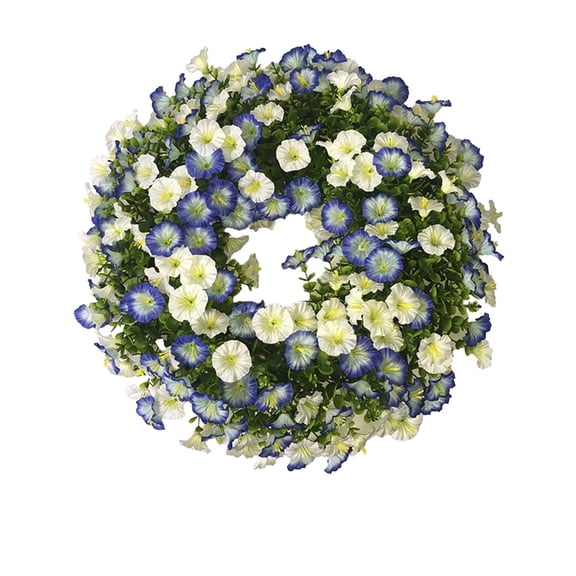 Decorative Spring Wreath, Artificial Frosted Greenery with Berries, 40cm Home Decor Wreath for Interior and Exterior Use, Versatile Decoration for All Seasons, Color C Style