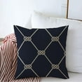 thumbnail image 1 of Decorative Square Throw Pillow Cover Backdrop Knot Nautical Rope Indigo Hand Pattern Endless Navy Abstract Textures Decor Network Print Linen Cushion Cover 18 x 18 Inch for Couch Bedroom Car Bench, 1 of 3
