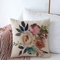 thumbnail image 1 of Decorative Square Throw Pillow Cover Dusk Blue Pale Pink Gray Winter Watercolor Berries Bouquet Spray White Planner Drawing Save Nature Linen Cushion Cover 20 x 20 Inch for Couch Bedroom Car Bench, 1 of 3