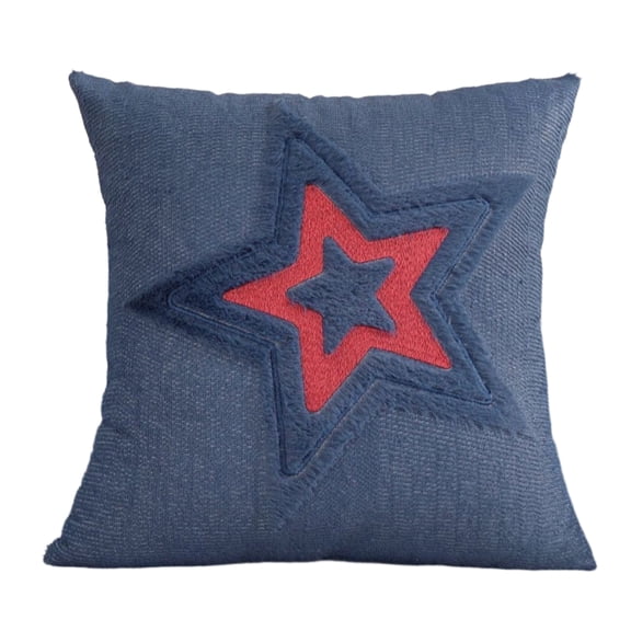 Decorative Square Throw Pillow with Textured Star Pattern Suitable for Sofa Bed Office Car Chair and Home Decoration