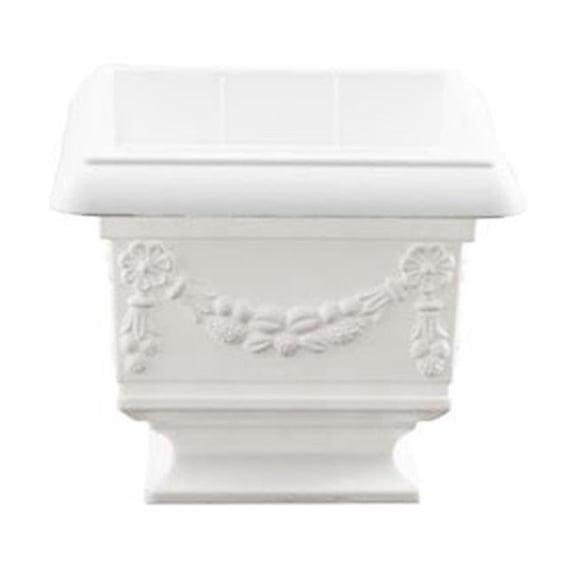 Decorative Square White on a Pedestal Planter