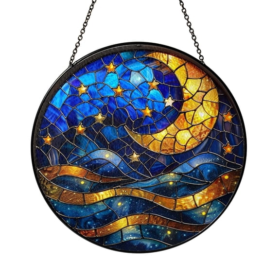Decorative Star Window Hanging – Stained Glass Look