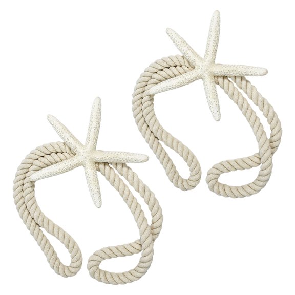 Decorative Starfishs Curtain Tiebacks Rope Buckles Drapery Holders Home Office Decor