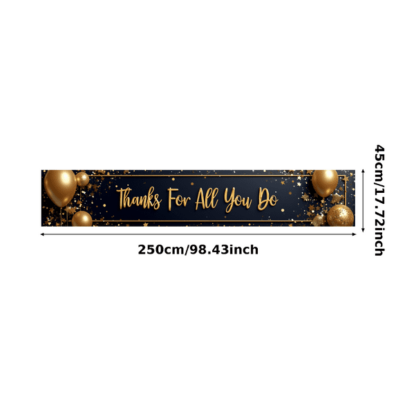 Decorative Stars Appreciation Banner Colorful Balloons Party Background Thank You Banner for Office Celebration Employee Recognition Event Decor