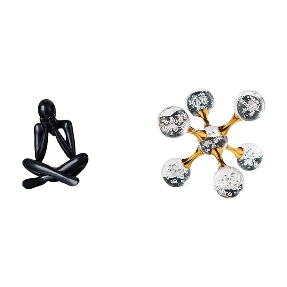 Decorative Statue Abstract Bubble Figure Ornament Minimalist Sturdy PP Glass for Bookshelf Living Room Office