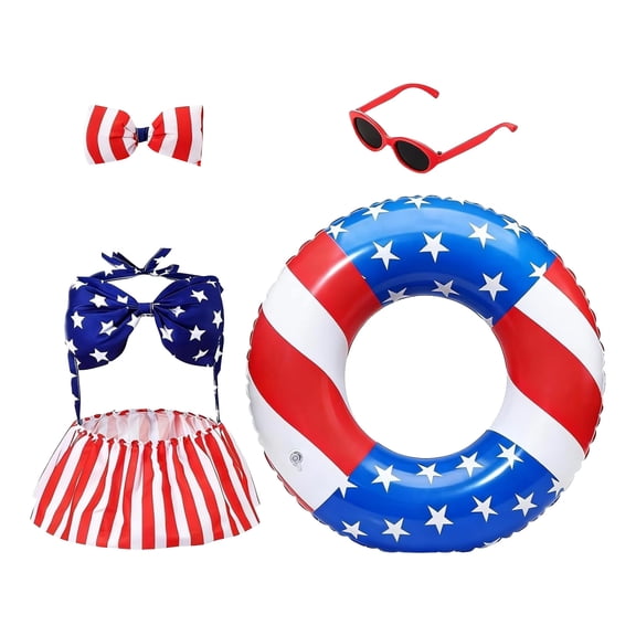 Decorative Statue Costume for Goose Hawaiian Bikini Porch Outfit US 250th Anniversary Patriotic Yard Decor