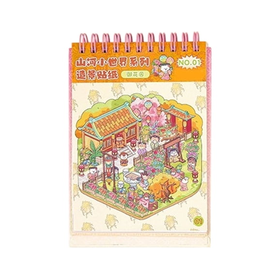 Decorative Sticker Chinoiserie Theme Landscape Sticker Book Scene Sticker Journal Supplies for