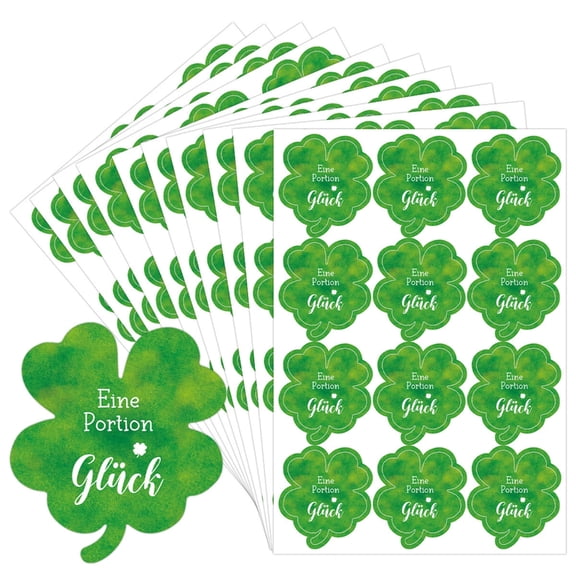 Decorative Sticker Selfs Adhesive Four Leaf Clovers Labels Sticker for Scrapbooks