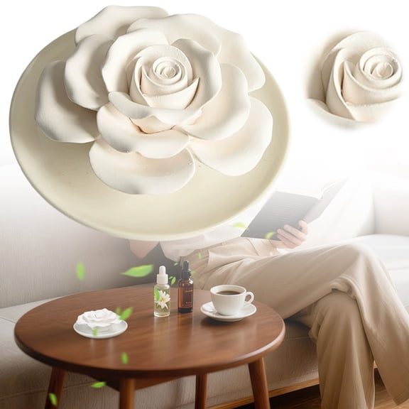 Decorative Stones 1pc Resin Passive Oil Diffuser Ceramic Jasmine for Desk Decor Bathroom Small Room