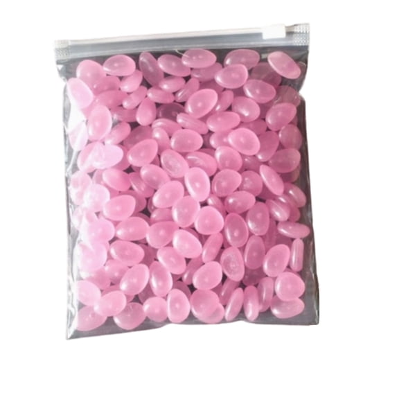 Decorative Stones, Glow in The Dark Pebbles, Succulent Rocks Pebbles for Planters, Garden Stones Decorative, 1 Bag of Pale Pink Luminous Polished Pebbles for Walkway, Path, and
