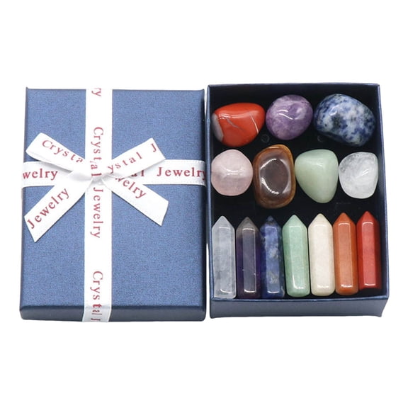 Decorative Stones for Home Set of 14x Rare Peace Natural Reiki Stones,3x8.8x6.8 cm,Blue1