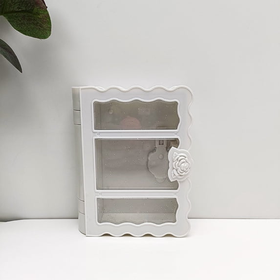 Decorative Storage Box Book Shaped Organizer with Lid Lockable Design, Multi Compartment DIY Storage Display Case Compact Organizer, for Desk Home Decor Jewelry Storage