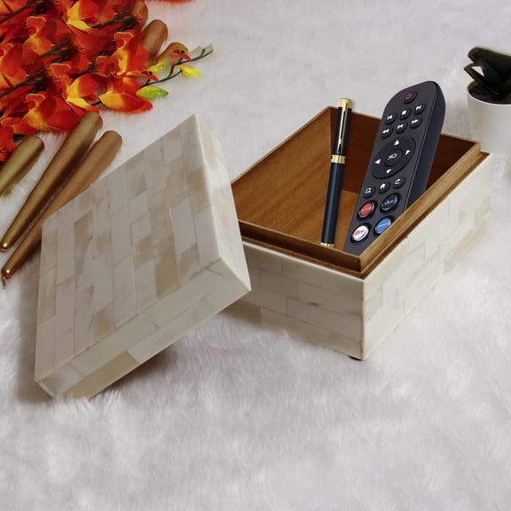 Decorative Storage Box with Lid – 10x5x5 Modern Organizer for Jewelry & Treasures