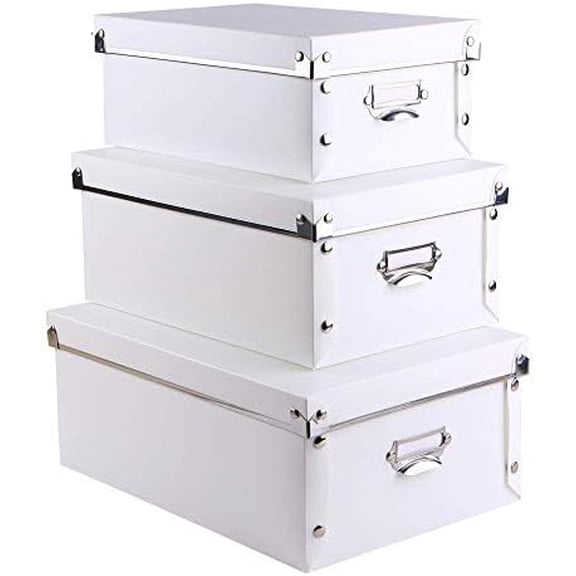 Decorative Storage Boxes with Lids,Water-Proof Storage Bins for Shoes,Clothes,Office …