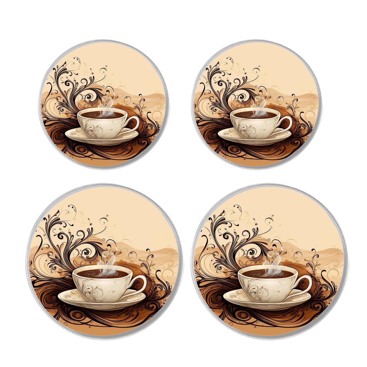 Decorative Stove Burner Covers 4 Pcs Metal Gas Stove Burner Cover 8Inch And 10Inch ,Coffee Bean Coffee creative