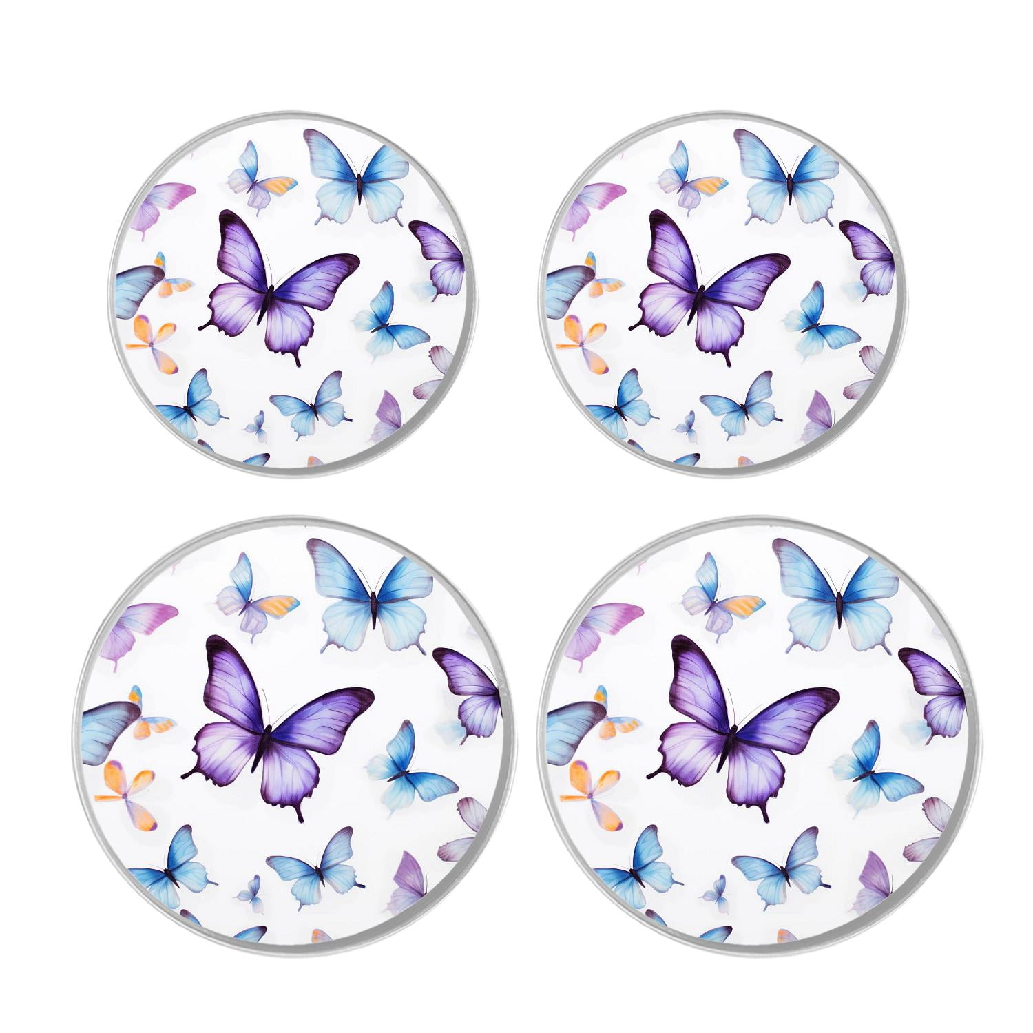 Decorative Stove Burner Covers 4 Pcs Metal Gas Stove Burner Cover 8Inch And 10Inch ,Monarch Butterfly Insect Elegant design