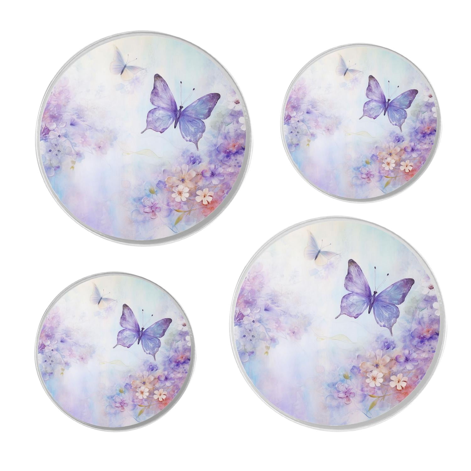 Decorative Stove Burner Covers 4 Pcs Metal Round Stove Burner Covers 8Inch And 10Inch for Home Decor Cooktop Decorative ,Floral Butterfly Elegant design