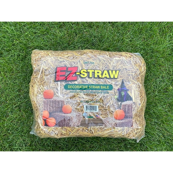 EZ Straw Decorative Straw Bale Halloween Strawbale - Rectangle - 8" x 10" x 16"