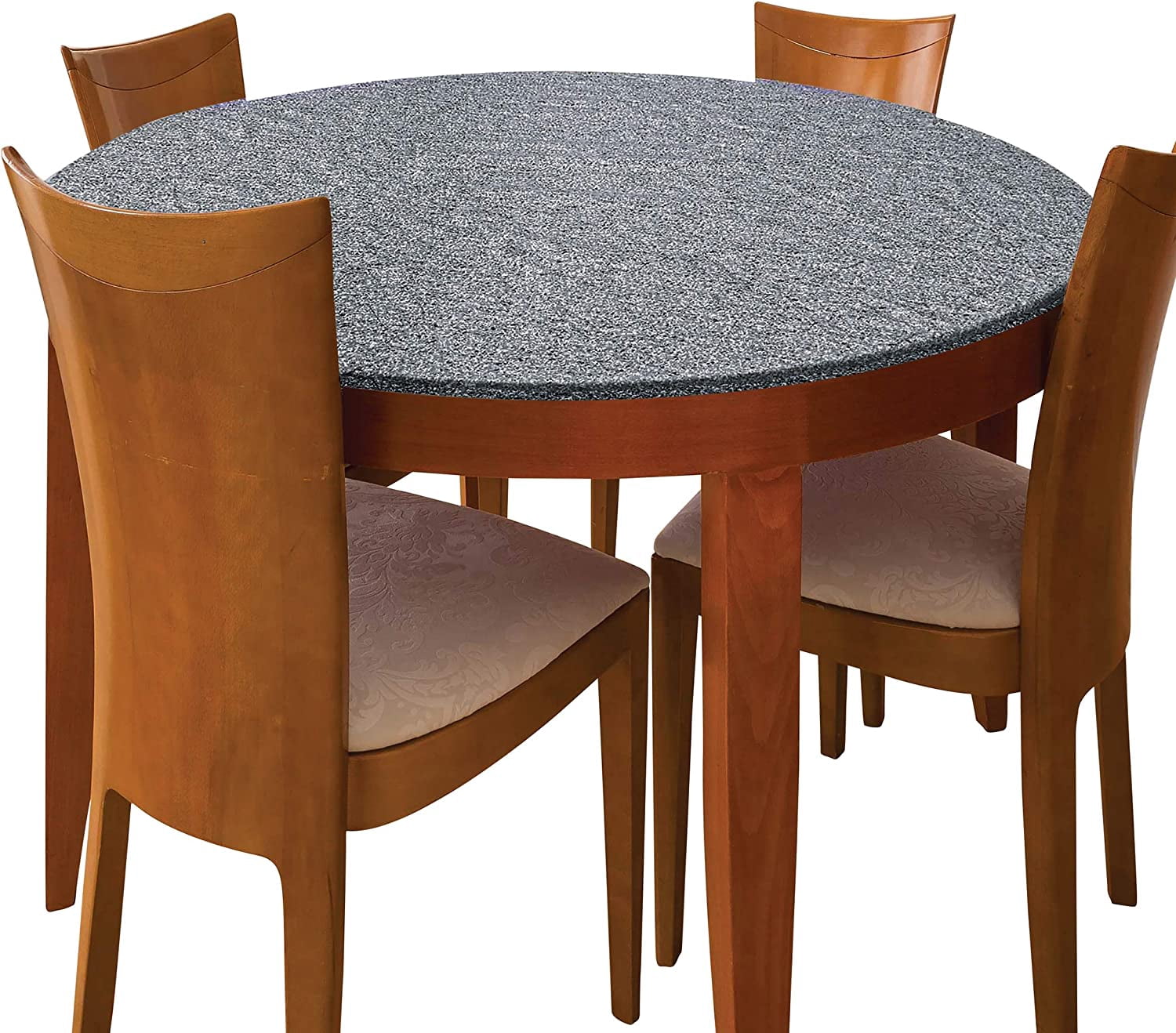 Decorative Stretch Table Cover (Stone) - Round Table Pads for Dining ...