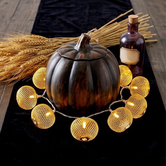 Decorative String Lights 10 Metal Ball Connectable Waterproof 59in LED for Indoor Outdoor Bedroom Patio Pergola