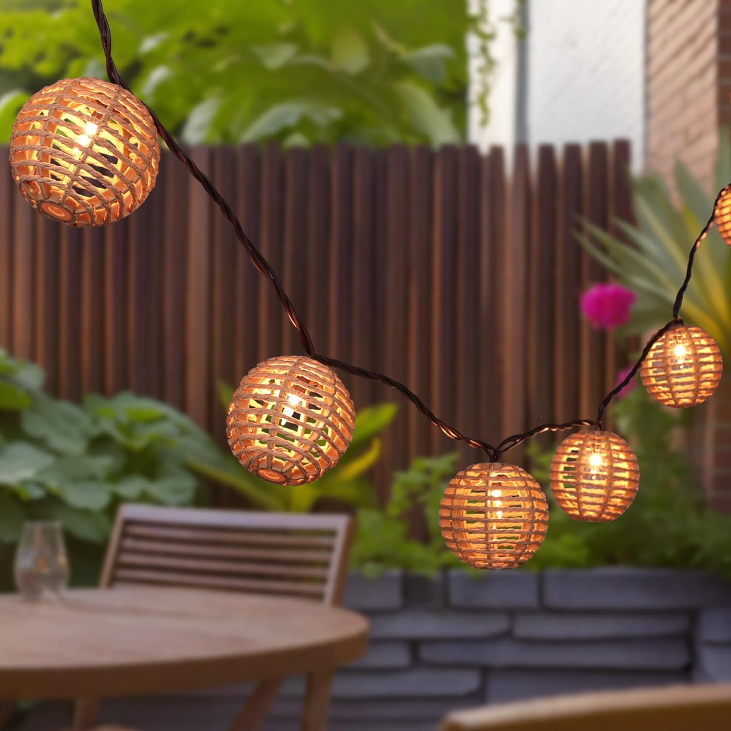 Spring String Lights Plug In Decorative String Lights Plug in with 10 Incandescent Bulbs, Natural ...
