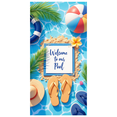 thumbnail image 1 of Decorative Summer Pool Banner Welcome Pool Beach Theme for Outdoor Party Kids Gathering Poolside Celebration, 1 of 7