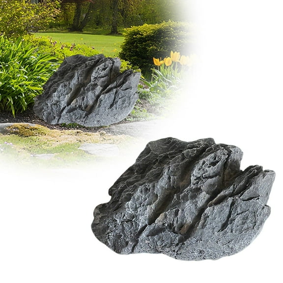 Decorative Synthetic Rock Cover - Lightweight PU Foam Well & Utility Cover, Weatherproof Realistic Landscaping Decor for Courtyards & Gardens