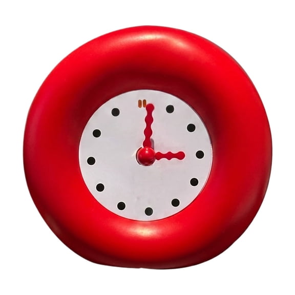 Decorative Table Clock, Creative Desk Ornament for Modern Home Office Study Room Mantel Shelf Decor Stylish Silent Analog Timepiece Statue, Red
