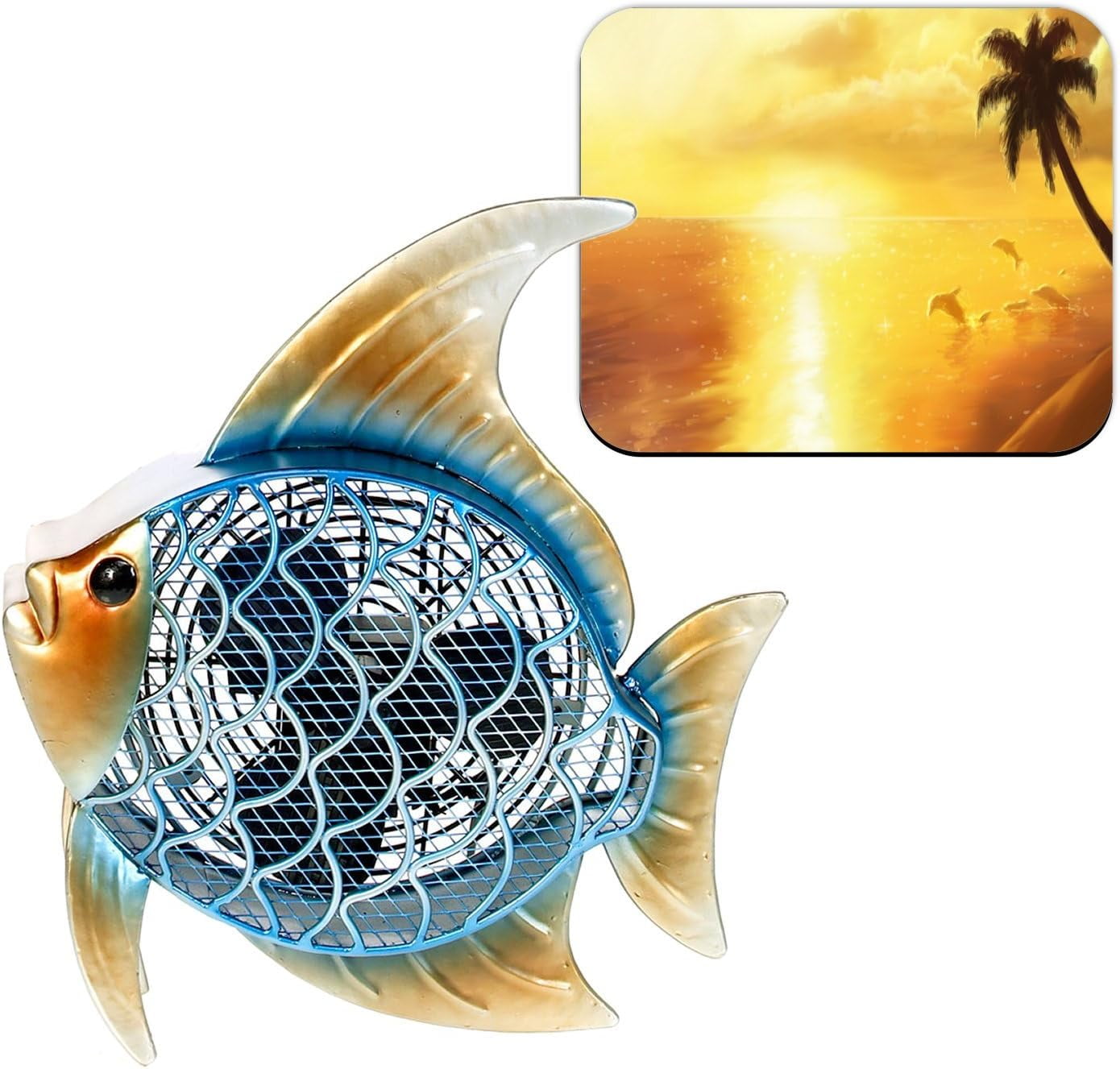 Decorative Table Fan, Desk Fan, Two Speed Electric Fan, Figurine Fan, 7