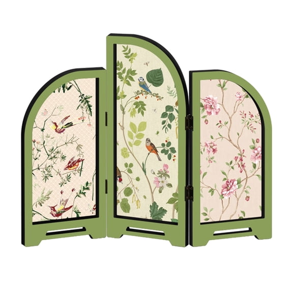 Decorative Table Screen Table Ornament 3 Panel Divider Desktop Folding Screen