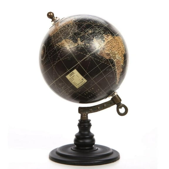 Decorative Table Top Globe - 5" Geographic Globe, Black - Ideal for Desktop, Bookshelf, or Center Piece - Gift