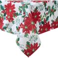 thumbnail image 1 of Decorative Tablecloth, Wrinkle and Stain Resistant, Spillproof Water Repellent, Easy Care Washable Polyester Fabric for Dining, Kitchen, Holiday and Party, 60" x 84", Christmas Floral, 1 of 6