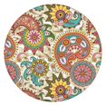 thumbnail image 1 of Decorative Tablecloth with Lively Boho Motif, Elastic Hem for 56 Inch Diameter Tables, Tear Resistant Material, 1 of 7
