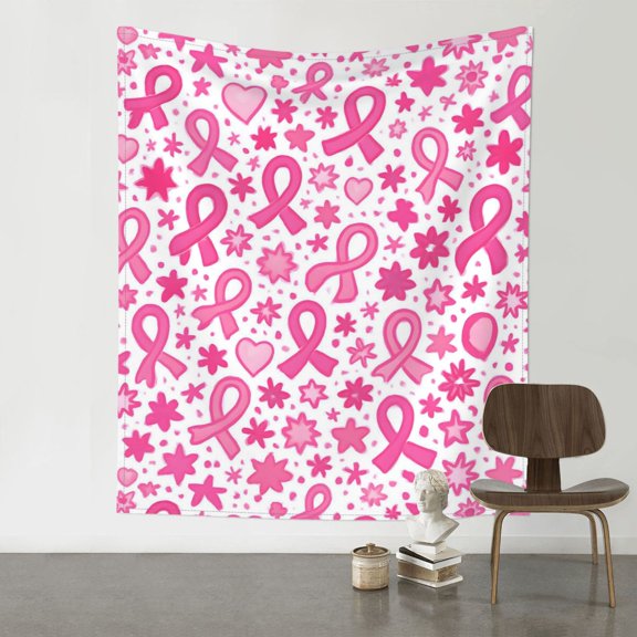 Decorative Tapestries 60x51in Wall Wall Hanging Unmarked Peg Hook For Picnic Cloth Porch Hanging Tablecloth Bedspread Pink Ribbon Pattern Variation 1