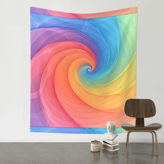 Decorative Tapestries 60x51in Wall Wall Hanging Unmarked Peg Hook For Picnic Cloth Porch Hanging Tablecloth Bedspread Rosybrown Tie-Dye Background Vibrant Colors And Swirling (2)