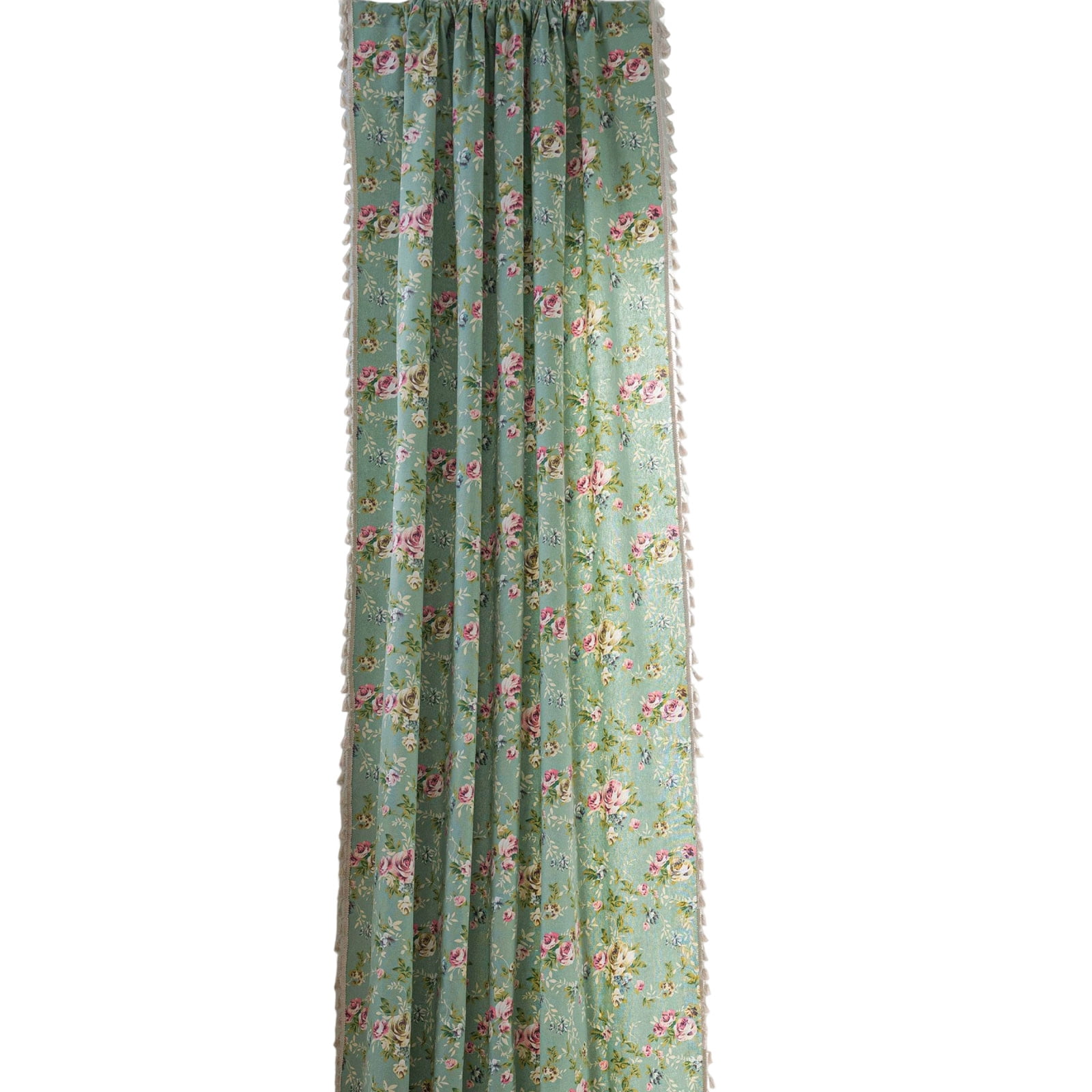 Curated visual reference: Picture Idea: Decorative Tassels Trim Curtains With Print Pattern Enhancing Room