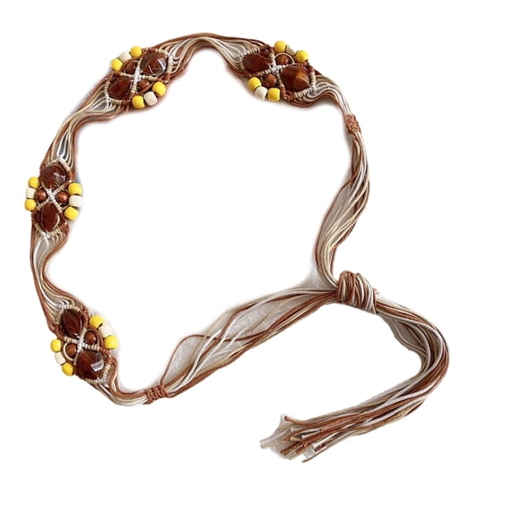 Decorative Tassels Wax Rope Belt For Dresses Adjustable Braided Waistband Women Fashion Accessories Holiday Waist Rope