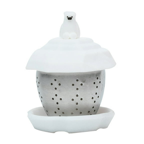 Decorative Tea Strainer Polar Bear Shaped Tea Filter Stainless Steel Tea Ware