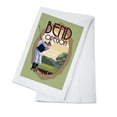 thumbnail image 1 of Decorative Tea Towel, Apron Bend, Oregon, Golfer, Take a Swing at It,, Unisex, Adjustable, Organic Cotton, 1 of 3