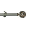 thumbnail image 1 of Decorative Telescopic Metal Curtain Rod, to 86 Inches Contemporary Round PVC Finials, Ultra Durable Brackets 3/4 Inch Diameter Drapery Rod for Window Treatment, Gray/Bronze-, 1 of 5